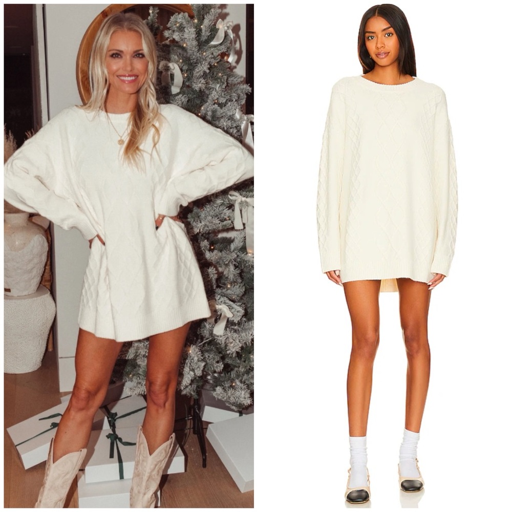Show Me Your MuMu Cream Sweater Dress